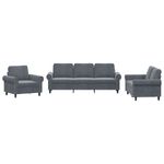 Casa si Gradina - Mobilier - Seturi de mobilier - Seturi living - Set de canapele cu perne, 3 piese, gri inchis, catifea - Infinity.ro