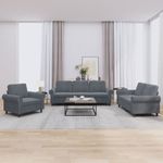 Casa si Gradina - Mobilier - Seturi de mobilier - Seturi living - Set de canapele cu perne, 3 piese, gri inchis, catifea - Infinity.ro