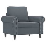 Casa si Gradina - Mobilier - Seturi de mobilier - Seturi living - Set de canapele cu perne, 3 piese, gri inchis, catifea - Infinity.ro
