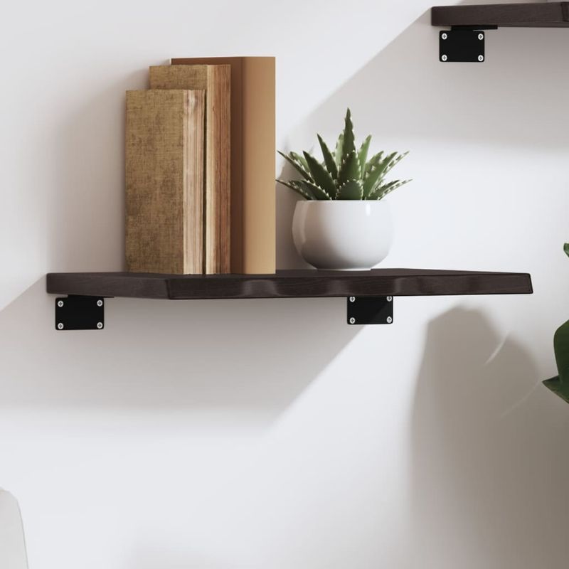 Casa si Gradina - Mobilier - Biblioteci si rafturi - Rafturi - Raft de perete maro inchis 40x30x2 cm lemn masiv stejar tratat - Infinity.ro