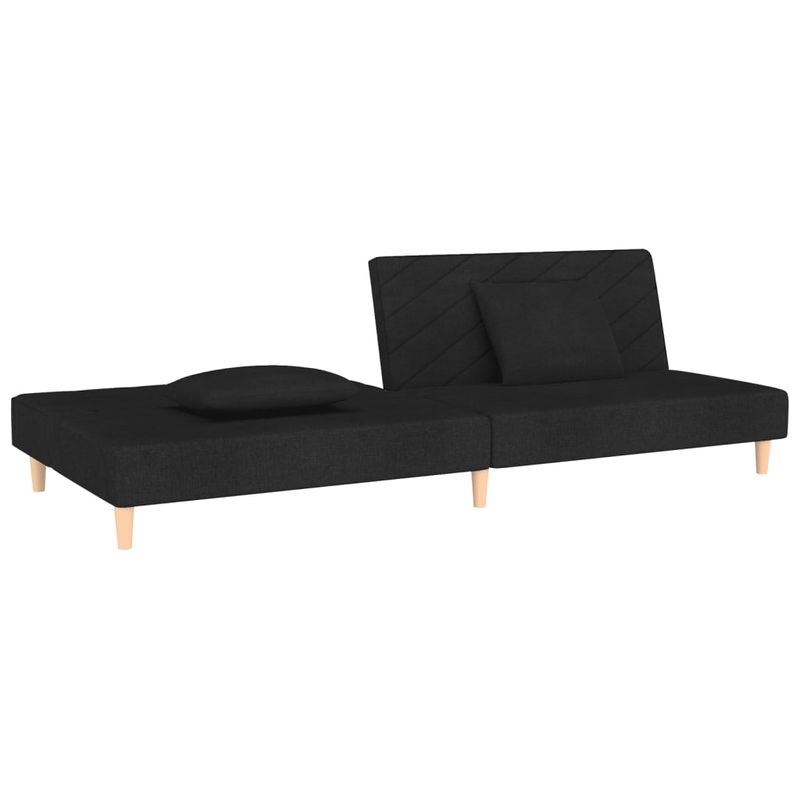 Casa si Gradina - Mobilier - Canapele si coltare - Canapele - Canapea extensibila cu 2 locuri, 2 perne, negru, textil - Infinity.ro