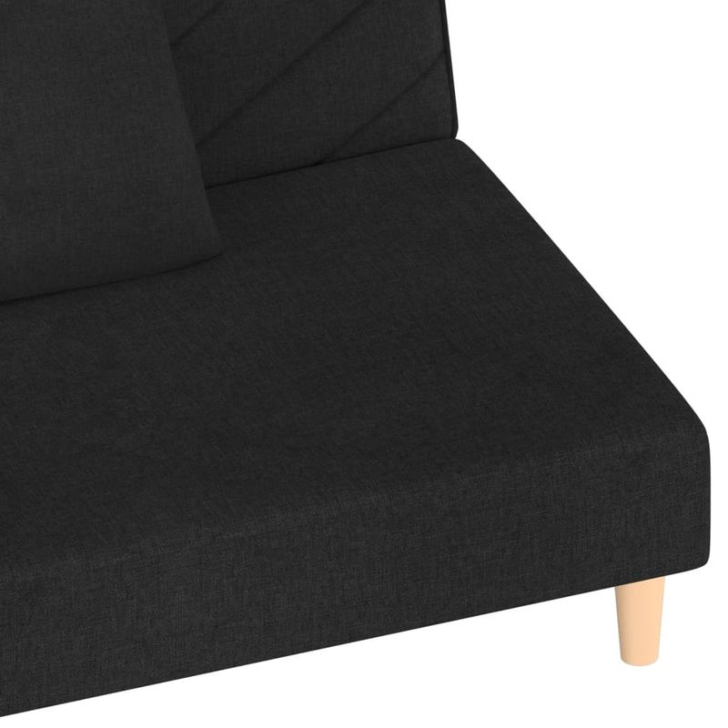 Casa si Gradina - Mobilier - Canapele si coltare - Canapele - Canapea extensibila cu 2 locuri, 2 perne, negru, textil - Infinity.ro