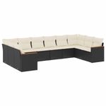 Casa si Gradina - Gradina si terasa - Mobilier exterior - Seturi mobila gradina - Set canapele de gradina cu perne, 10 piese, negru, poliratan - Infinity.ro
