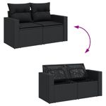 Casa si Gradina - Gradina si terasa - Mobilier exterior - Seturi mobila gradina - Set mobilier de gradina cu perne, 5 piese, negru, poliratan - Infinity.ro