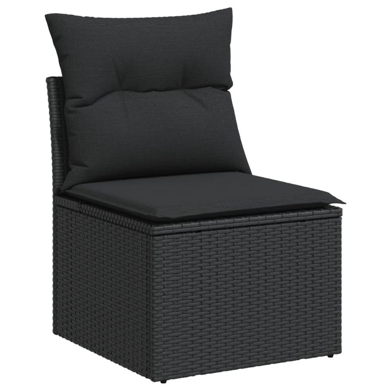 Casa si Gradina - Gradina si terasa - Mobilier exterior - Seturi mobila gradina - Set mobilier de gradina cu perne, 5 piese, negru, poliratan - Infinity.ro