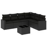 Casa si Gradina - Gradina si terasa - Mobilier exterior - Seturi mobila gradina - Set canapele de gradina cu perne, 7 piese, negru, poliratan - Infinity.ro