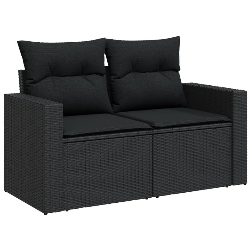 Casa si Gradina - Gradina si terasa - Mobilier exterior - Seturi mobila gradina - Set canapele de gradina cu perne, 7 piese, negru, poliratan - Infinity.ro
