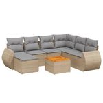 Casa si Gradina - Gradina si terasa - Mobilier exterior - Seturi mobila gradina - Set canapele de gradina, 8 piese, cu perne, bej, poliratan - Infinity.ro