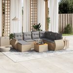 Casa si Gradina - Gradina si terasa - Mobilier exterior - Seturi mobila gradina - Set canapele de gradina, 8 piese, cu perne, bej, poliratan - Infinity.ro