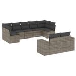 Casa si Gradina - Gradina si terasa - Mobilier exterior - Seturi mobila gradina - Set canapele de gradina, 9 piese, cu perne, gri, poliratan - Infinity.ro