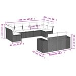Casa si Gradina - Gradina si terasa - Mobilier exterior - Seturi mobila gradina - Set canapele de gradina, 9 piese, cu perne, gri, poliratan - Infinity.ro