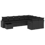 Casa si Gradina - Gradina si terasa - Mobilier exterior - Canapele si fotolii gradina - Set canapele de gradina cu perne, 10 piese, negru, poliratan - Infinity.ro