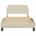 Casa si Gradina - Mobilier - Paturi si accesorii - Paturi - Cadru de pat cu tablie, crem, 100x200 cm, textil - Infinity.ro