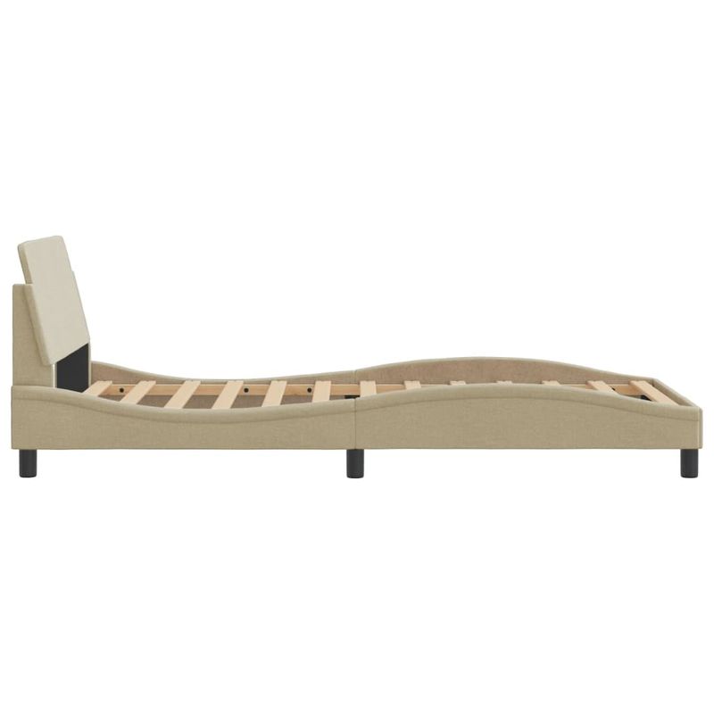 Casa si Gradina - Mobilier - Paturi si accesorii - Paturi - Cadru de pat cu tablie, crem, 100x200 cm, textil - Infinity.ro