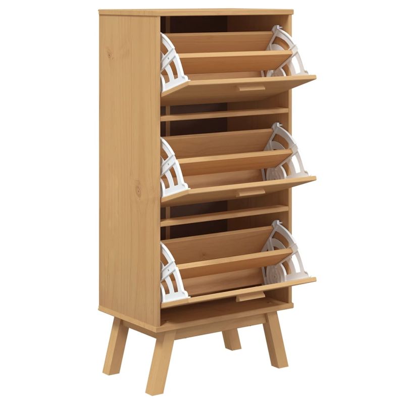 Casa si Gradina - Mobilier - Organizare si depozitare - Organizator incaltaminte - Pantofar „OLDEN”, maro, 55x35x120 cm, lemn masiv pin - Infinity.ro