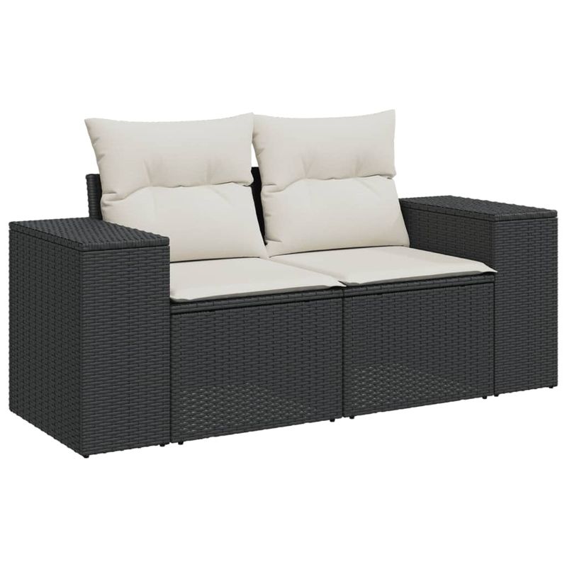 Casa si Gradina - Gradina si terasa - Mobilier exterior - Canapele si fotolii gradina - Set mobilier de gradina cu perne, 9 piese, negru, poliratan - Infinity.ro