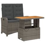 Casa si Gradina - Gradina si terasa - Mobilier exterior - Seturi mobila gradina - Set mobilier de gradina cu perne, 2 piese, gri, poliratan - Infinity.ro