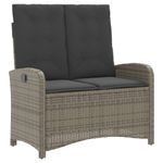 Casa si Gradina - Gradina si terasa - Mobilier exterior - Seturi mobila gradina - Set mobilier de gradina cu perne, 2 piese, gri, poliratan - Infinity.ro