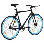 Sport si Outdoor - Ciclism - Biciclete pentru adulți - De oras - Bicicleta cu angrenaj fix, negru si albastru, 700c, 51 cm - Infinity.ro