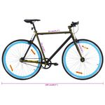 Sport si Outdoor - Ciclism - Biciclete pentru adulți - De oras - Bicicleta cu angrenaj fix, negru si albastru, 700c, 51 cm - Infinity.ro