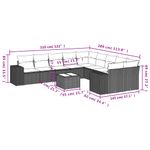 Casa si Gradina - Gradina si terasa - Mobilier exterior - Seturi mobila gradina - Set canapele de gradina cu perne, 11 piese, negru, poliratan - Infinity.ro