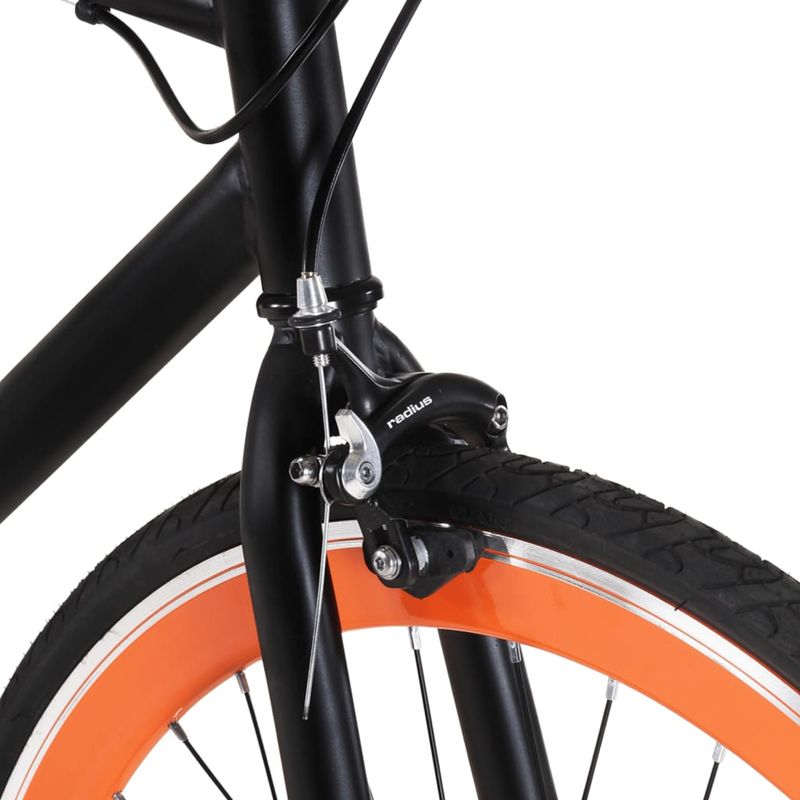 Sport si Outdoor - Ciclism - Biciclete pentru adulți - De oras - Bicicleta cu angrenaj fix, negru si portocaliu, 700c, 55 cm - Infinity.ro