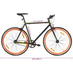 Sport si Outdoor - Ciclism - Biciclete pentru adulți - De oras - Bicicleta cu angrenaj fix, negru si portocaliu, 700c, 55 cm - Infinity.ro