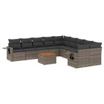 Casa si Gradina - Gradina si terasa - Mobilier exterior - Seturi mobila gradina - Set canapele de gradina cu perne, 11 piese, gri, poliratan - Infinity.ro
