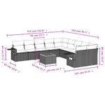 Casa si Gradina - Gradina si terasa - Mobilier exterior - Seturi mobila gradina - Set canapele de gradina cu perne, 11 piese, gri, poliratan - Infinity.ro