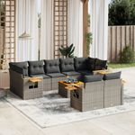 Casa si Gradina - Gradina si terasa - Mobilier exterior - Seturi mobila gradina - Set mobilier de gradina cu perne, 10 piese, gri, poliratan - Infinity.ro