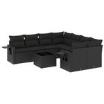 Casa si Gradina - Gradina si terasa - Mobilier exterior - Seturi mobila gradina - Set mobilier de gradina cu perne, 9 piese, negru, poliratan - Infinity.ro