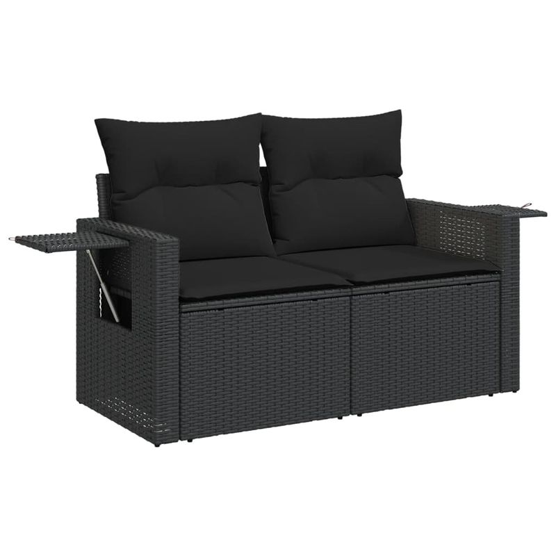 Casa si Gradina - Gradina si terasa - Mobilier exterior - Seturi mobila gradina - Set mobilier de gradina cu perne, 9 piese, negru, poliratan - Infinity.ro