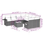 Casa si Gradina - Gradina si terasa - Mobilier exterior - Seturi mobila gradina - Set mobilier de gradina cu perne, 9 piese, negru, poliratan - Infinity.ro