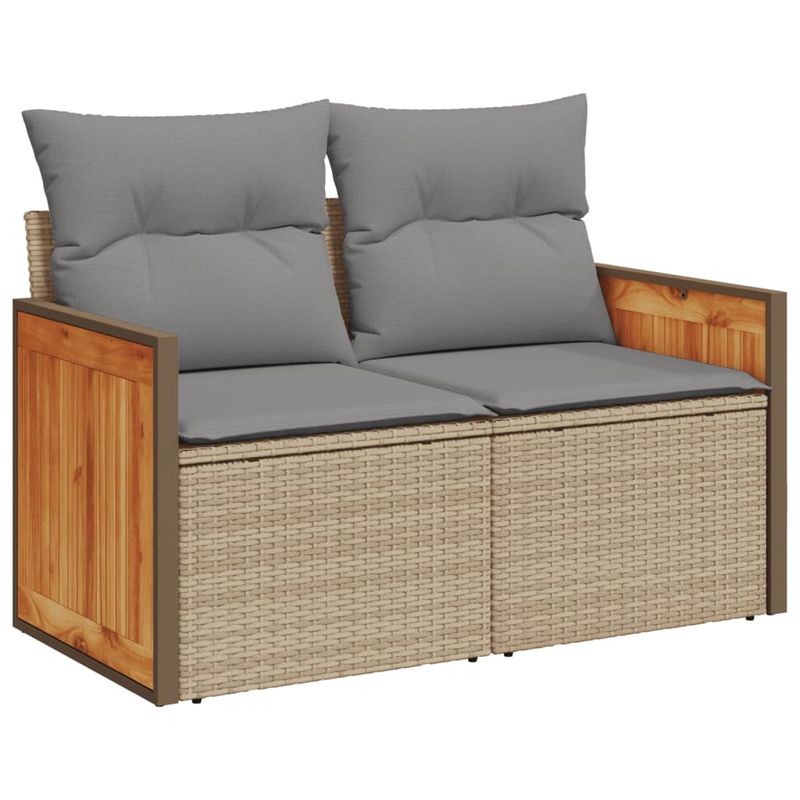 Casa si Gradina - Gradina si terasa - Mobilier exterior - Seturi mobila gradina - Set canapele de gradina, 9 piese, cu perne, bej, poliratan - Infinity.ro