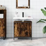 Casa si Gradina - Mobilier - Mobilier baie - Comode baie - Comoda chiuveta baie, stejar fumuriu, 60x30x60 cm lemn prelucrat - Infinity.ro