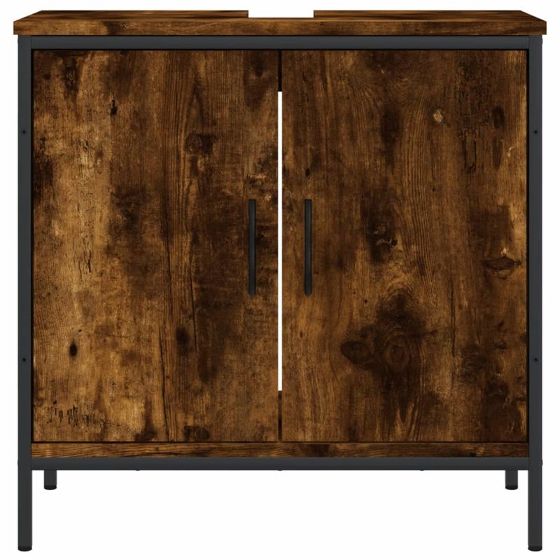 Casa si Gradina - Mobilier - Mobilier baie - Comode baie - Comoda chiuveta baie, stejar fumuriu, 60x30x60 cm lemn prelucrat - Infinity.ro