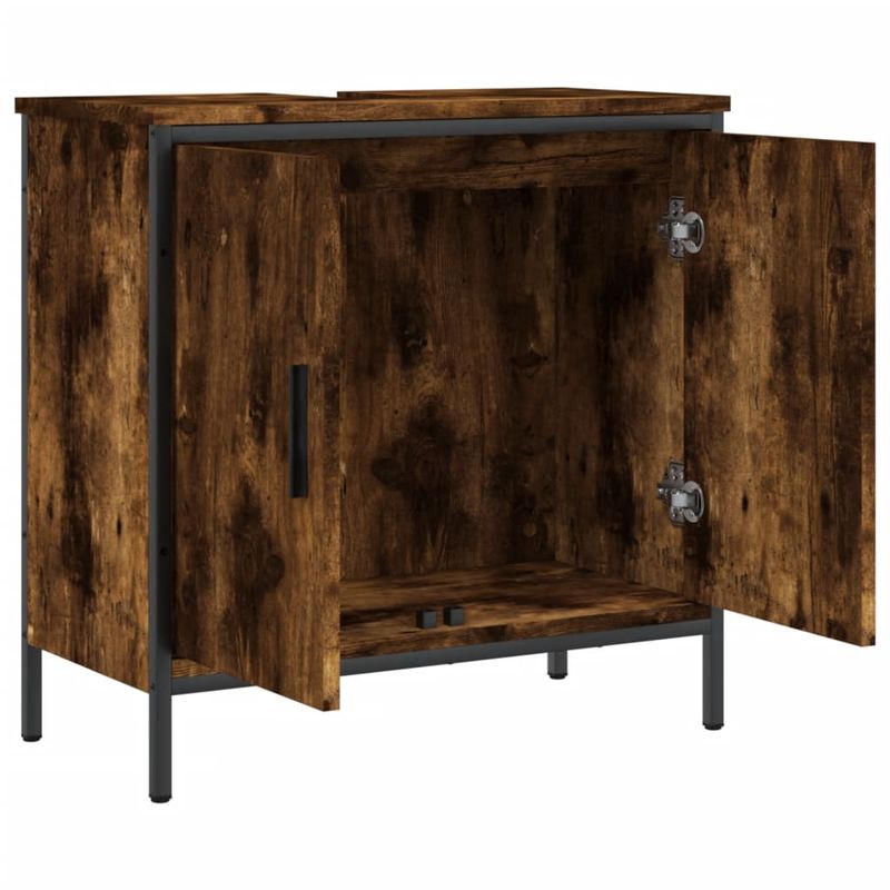 Casa si Gradina - Mobilier - Mobilier baie - Comode baie - Comoda chiuveta baie, stejar fumuriu, 60x30x60 cm lemn prelucrat - Infinity.ro
