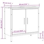 Casa si Gradina - Mobilier - Mobilier baie - Comode baie - Comoda chiuveta baie, stejar fumuriu, 60x30x60 cm lemn prelucrat - Infinity.ro