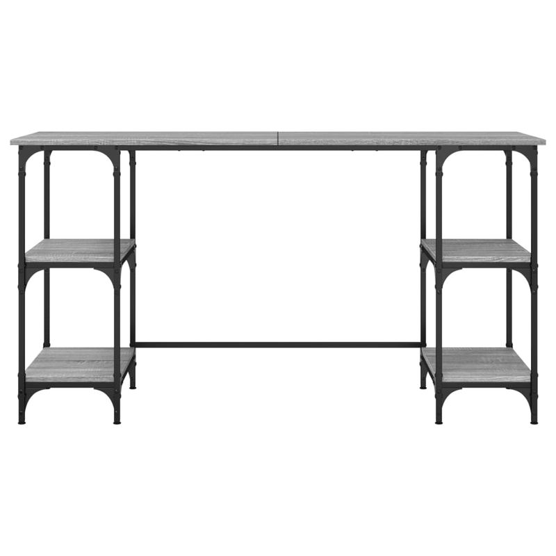 Casa si Gradina - Mobilier - Mese si birouri - Birouri - Birou, gri sonoma, 140x50x75 cm, metal si lemn prelucrat - Infinity.ro