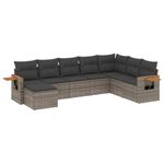 Casa si Gradina - Gradina si terasa - Mobilier exterior - Seturi mobila gradina - Set canapele de gradina cu perne, 8 piese, gri, poliratan - Infinity.ro