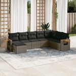Casa si Gradina - Gradina si terasa - Mobilier exterior - Seturi mobila gradina - Set canapele de gradina cu perne, 8 piese, gri, poliratan - Infinity.ro