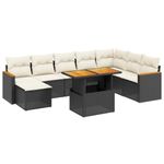 Casa si Gradina - Gradina si terasa - Mobilier exterior - Seturi mobila gradina - Set mobilier de gradina cu perne, 9 piese, negru, poliratan - Infinity.ro
