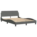 Casa si Gradina - Mobilier - Paturi si accesorii - Paturi - Cadru de pat cu tablie, gri inchis, 140x190 cm, textil - Infinity.ro