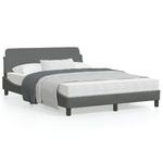 Casa si Gradina - Mobilier - Paturi si accesorii - Paturi - Cadru de pat cu tablie, gri inchis, 140x190 cm, textil - Infinity.ro