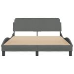 Casa si Gradina - Mobilier - Paturi si accesorii - Paturi - Cadru de pat cu tablie, gri inchis, 140x190 cm, textil - Infinity.ro