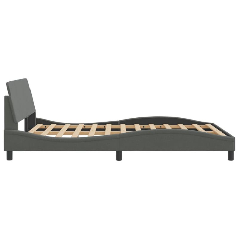 Casa si Gradina - Mobilier - Paturi si accesorii - Paturi - Cadru de pat cu tablie, gri inchis, 140x190 cm, textil - Infinity.ro