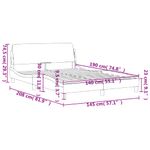 Casa si Gradina - Mobilier - Paturi si accesorii - Paturi - Cadru de pat cu tablie, gri inchis, 140x190 cm, textil - Infinity.ro