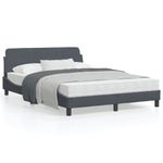 Casa si Gradina - Mobilier - Paturi si accesorii - Paturi - Cadru de pat cu tablie, gri inchis, 120x200 cm, catifea - Infinity.ro