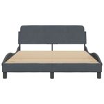 Casa si Gradina - Mobilier - Paturi si accesorii - Paturi - Cadru de pat cu tablie, gri inchis, 120x200 cm, catifea - Infinity.ro