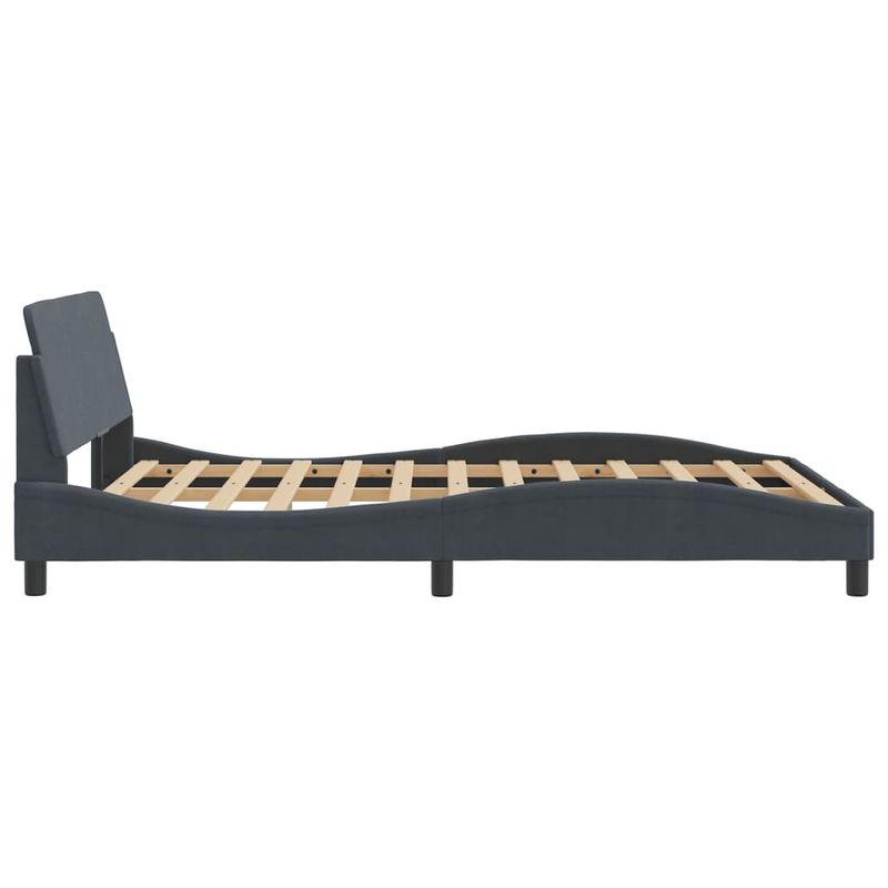 Casa si Gradina - Mobilier - Paturi si accesorii - Paturi - Cadru de pat cu tablie, gri inchis, 120x200 cm, catifea - Infinity.ro